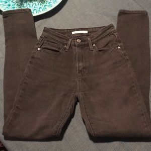 Levi Gray High-waisted Skinny Jeans